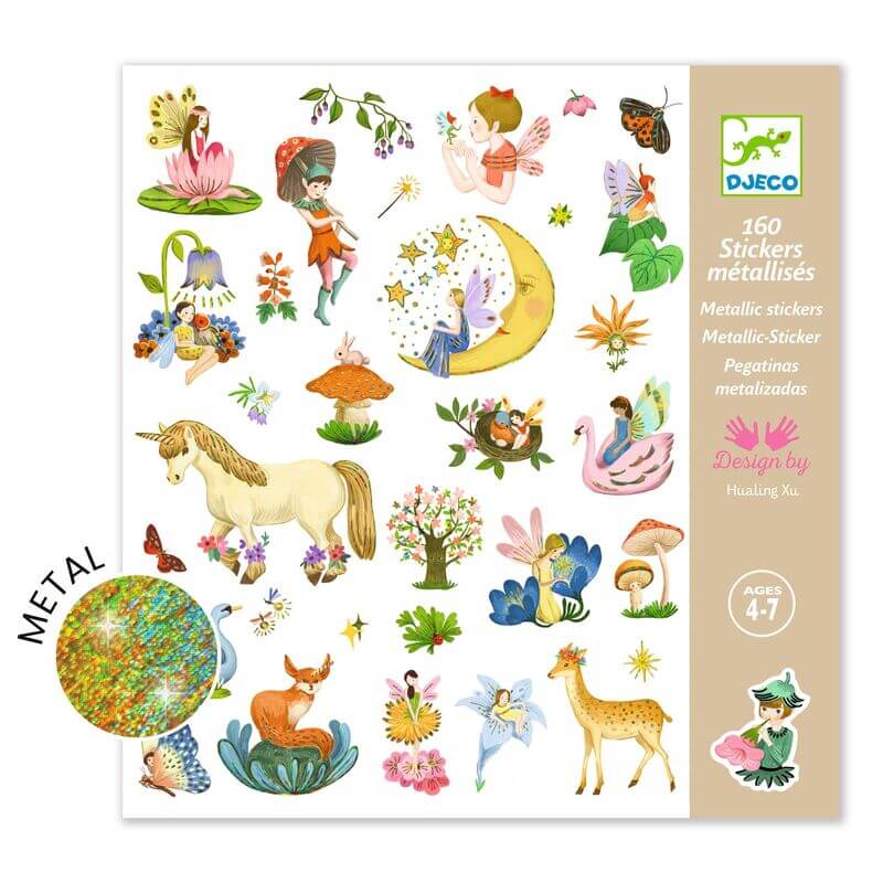 Djeco DJ9279 Fantasy 160 Metallic Stickers
