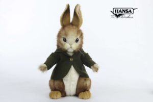 Hansa Plush Bunny Green Jacket 28cm