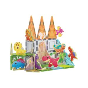 Picasso Tiles Dinosaur 38pc Set With 8 Action Figures