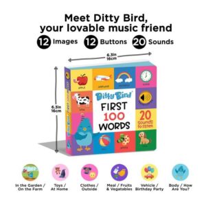 Ditty Bird First 100 Words Board Book With Sound (USB-C)