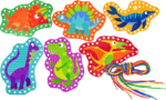 Lacing Cards Dinosaurs