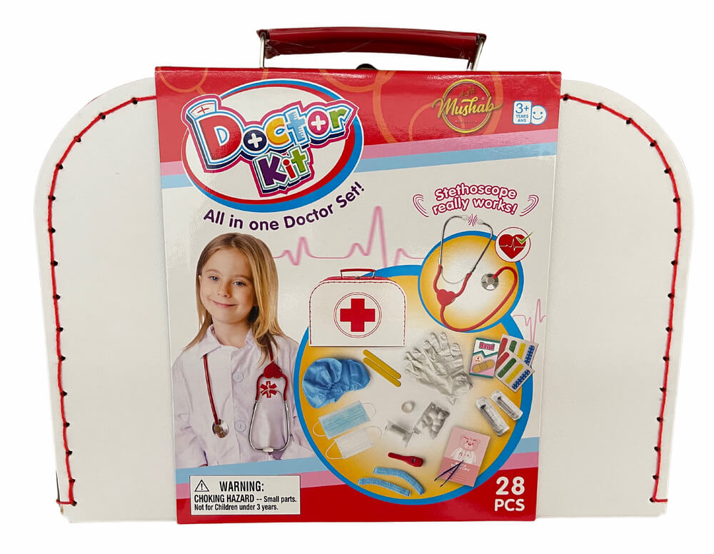 Doctor Kit in Red and White Suitcase 28 pcs