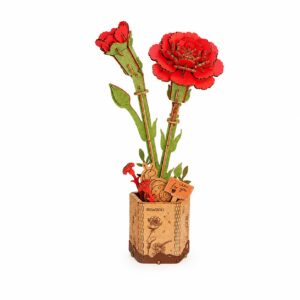 DIY Miniature Wood Bloom Red Carnation