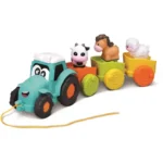 BBJunior Pull Along Farm Tractor w/3 Trailers & Animal Figures