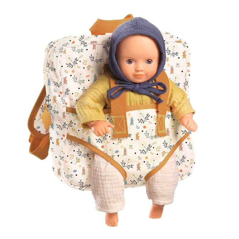 Djeco Baby Pomea Doll 2 in 1 Backpack & Carrier