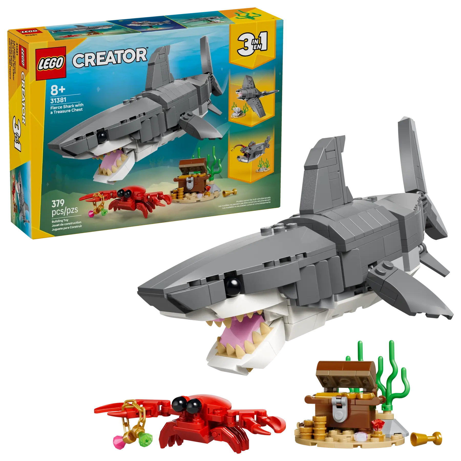 Lego Creator 3in1 31381 Fierce Shark with a Treasure Chest