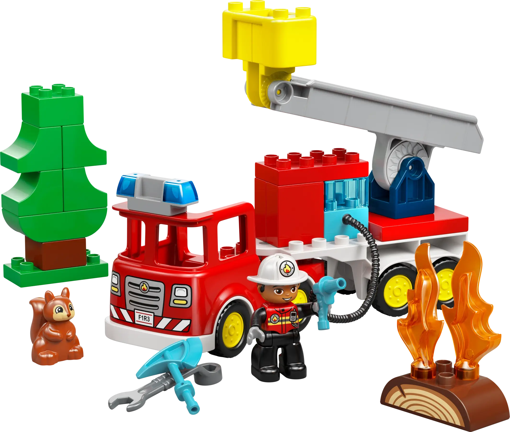 Lego Duplo 10473 Fire Truck with Hose and Firefighter