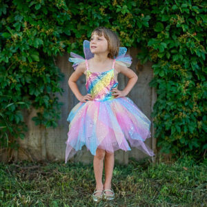 Great Pretenders GP30827 Rainbow Fairy Dress & Wings Size 7-8