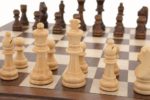 Dal Rossi Chess Set Inlaid Folding Walnut Board 38cm