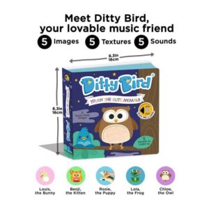 Ditty Bird Cute Animals Touch, Feel & Listen Sound Book (USB-C)